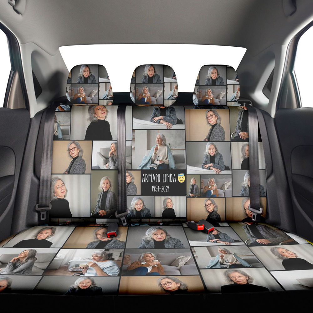 Create a Memorial Gifts for Loss Of Mother with Collage Photo & Text on Car Seat Covers