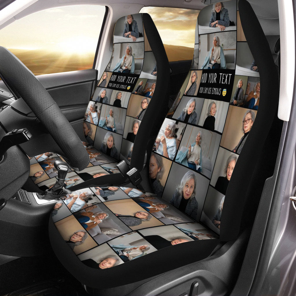 Create a Memorial Gifts for Loss Of Mother with Collage Photo & Text on Car Seat Covers