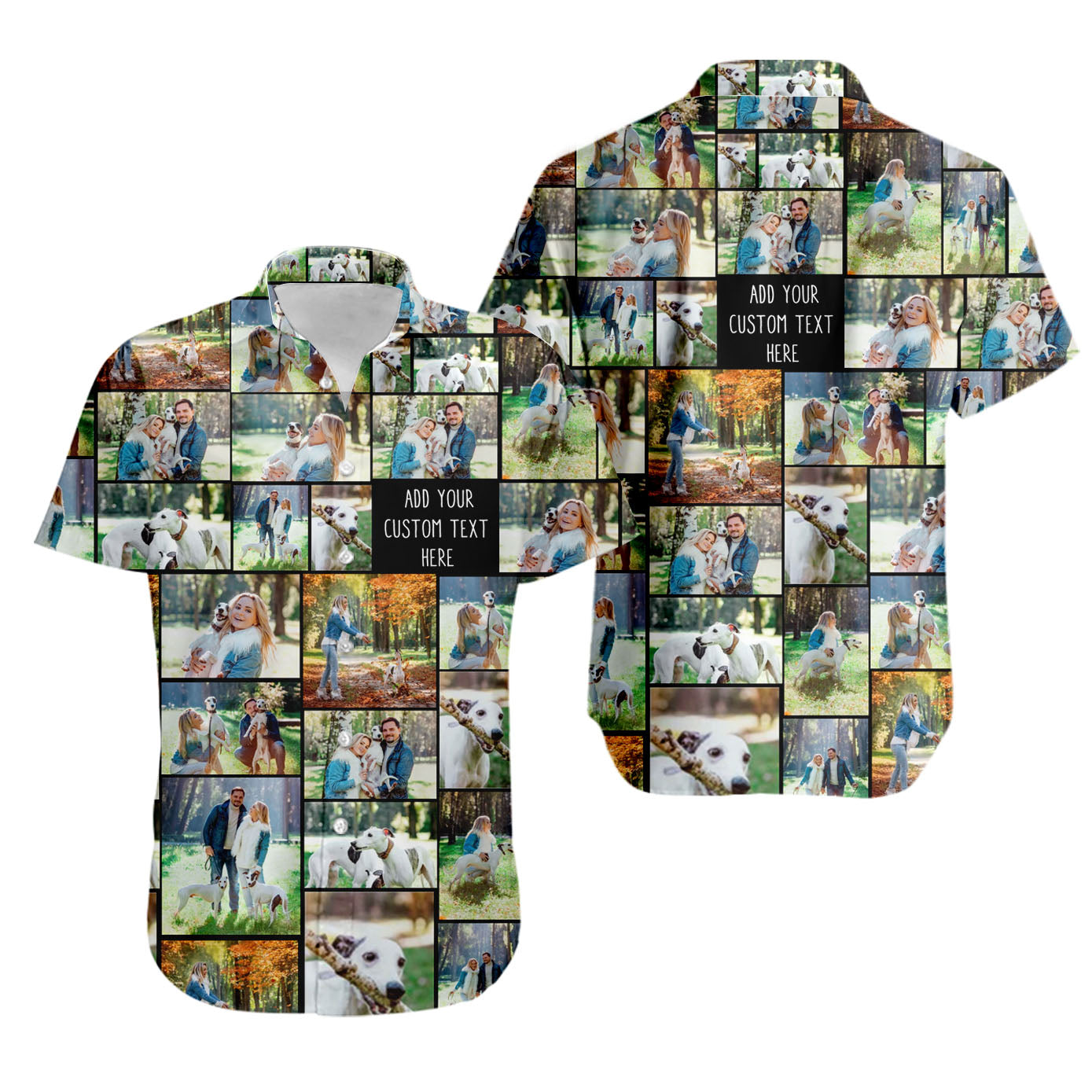 Create a Memorial Gifts for Loss Of Father with Collage Photo & Text on Unisex Hawaiian Shirt