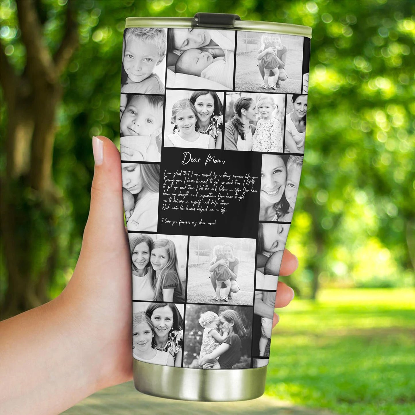 Create Your Own Mom’s 30oz Tumbler – Photo Collage & Custom Text