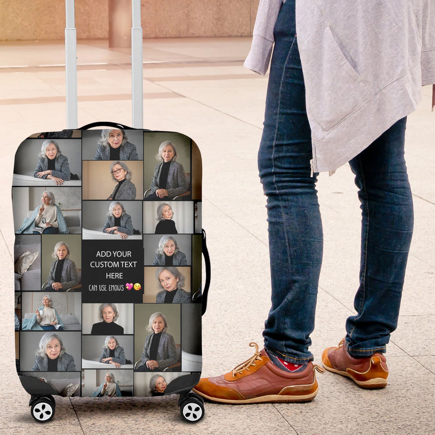 Create Your Own Mom’s Luggage Cover – Photo Collage & Custom Text
