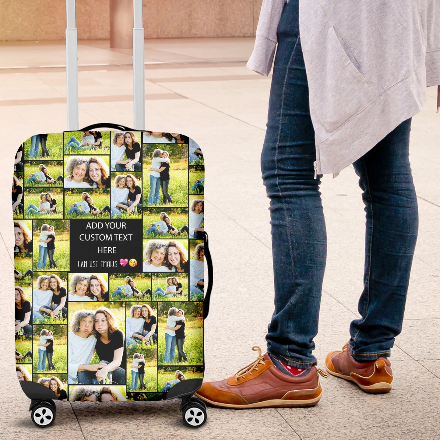 Create Your Own Mom’s Luggage Cover – Photo Collage & Custom Text
