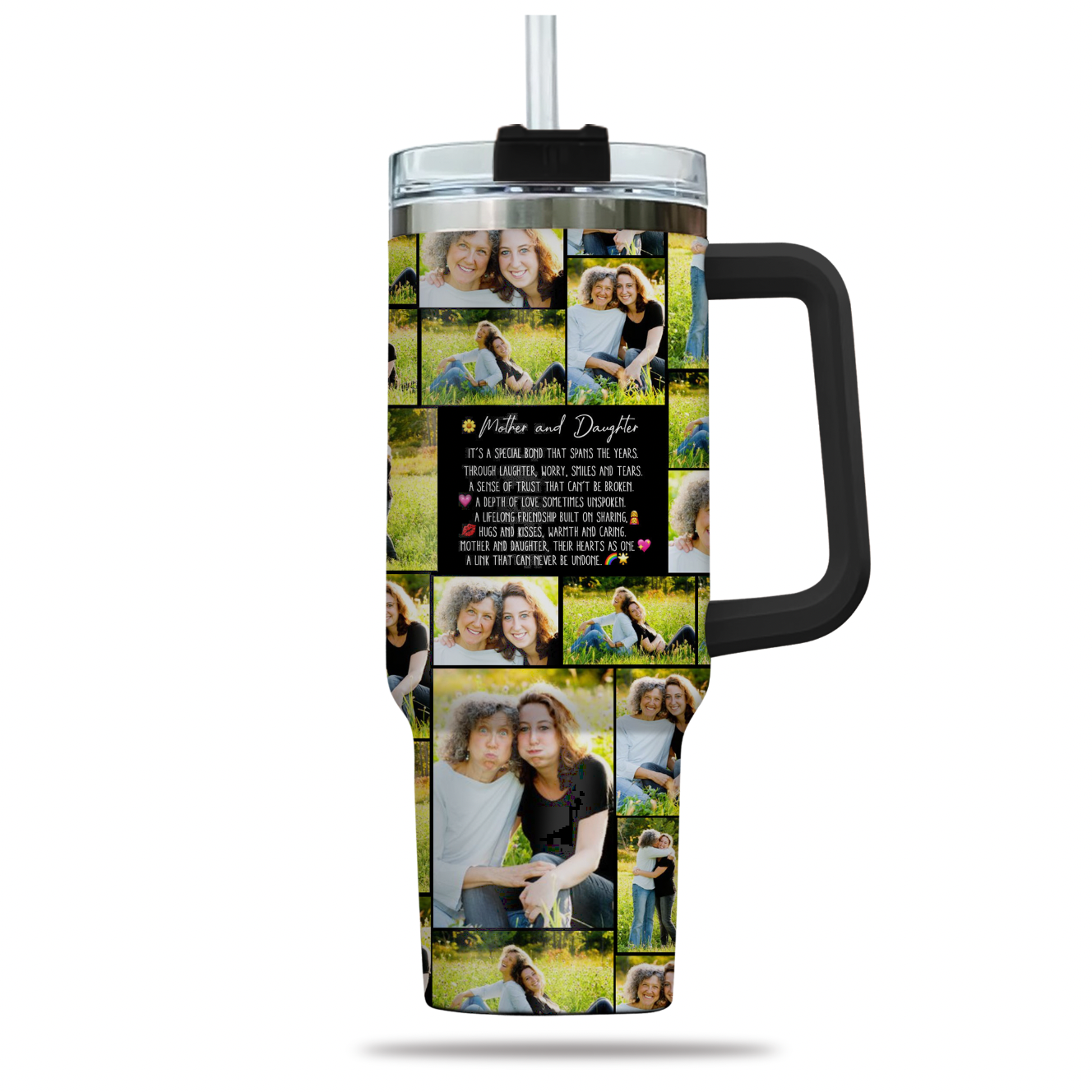 Create Your Own Mom’s 40oz Large Tumbler – Photo Collage & Custom Text
