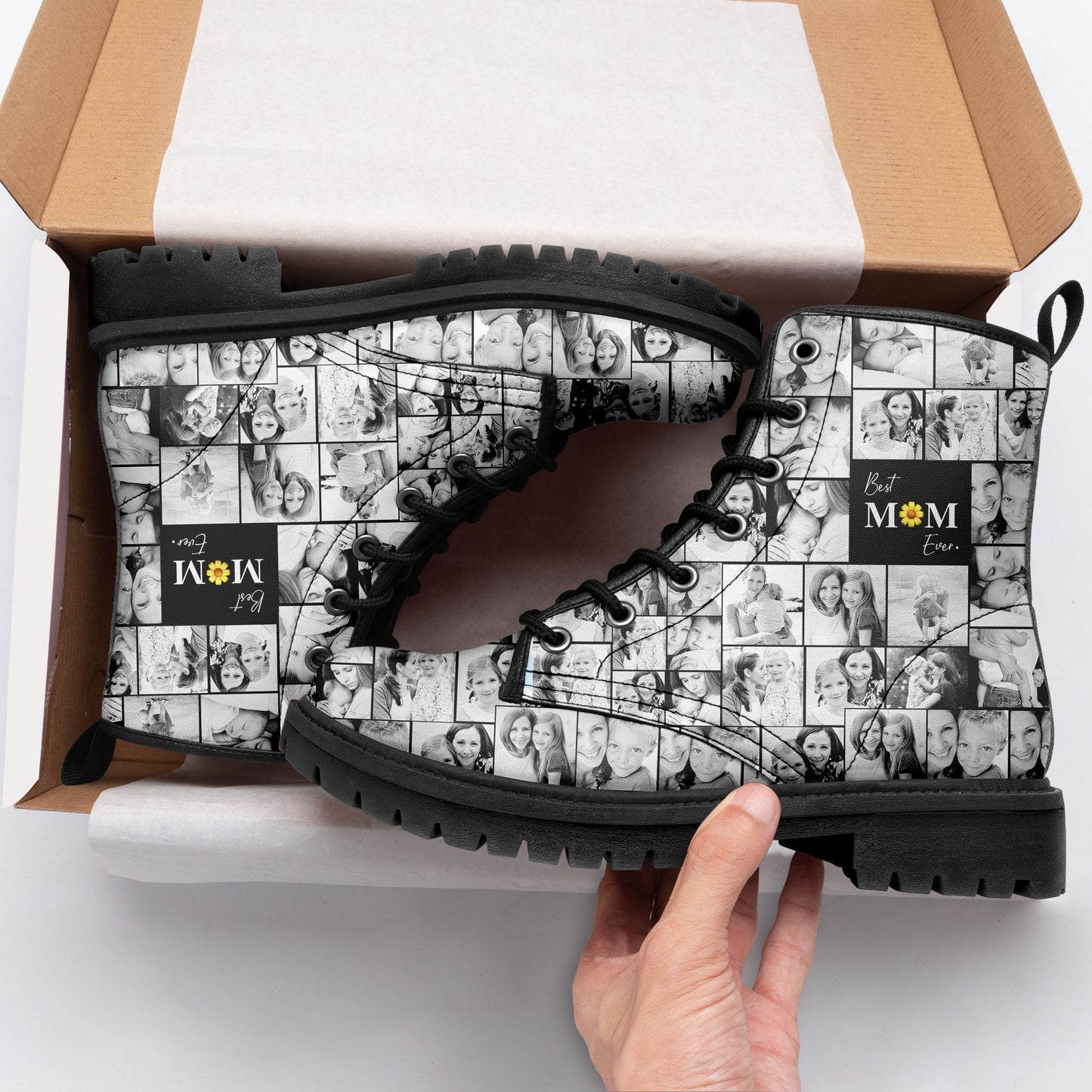 Create Your Own Mom’s AOP Leather Boots – Photo Collage & Custom Text