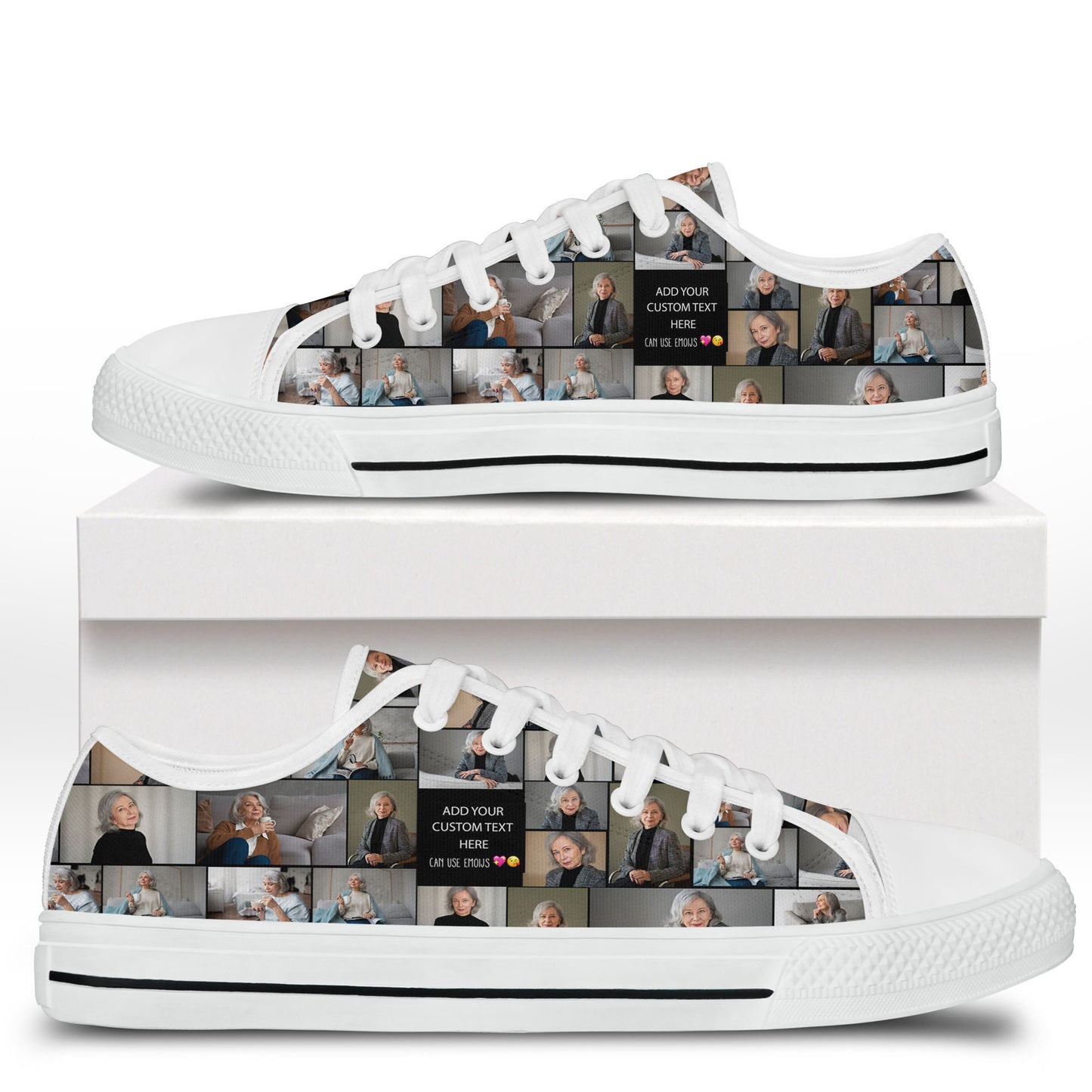 Create Your Own Mom’s AOP Low Top Shoes – Photo Collage & Custom Text