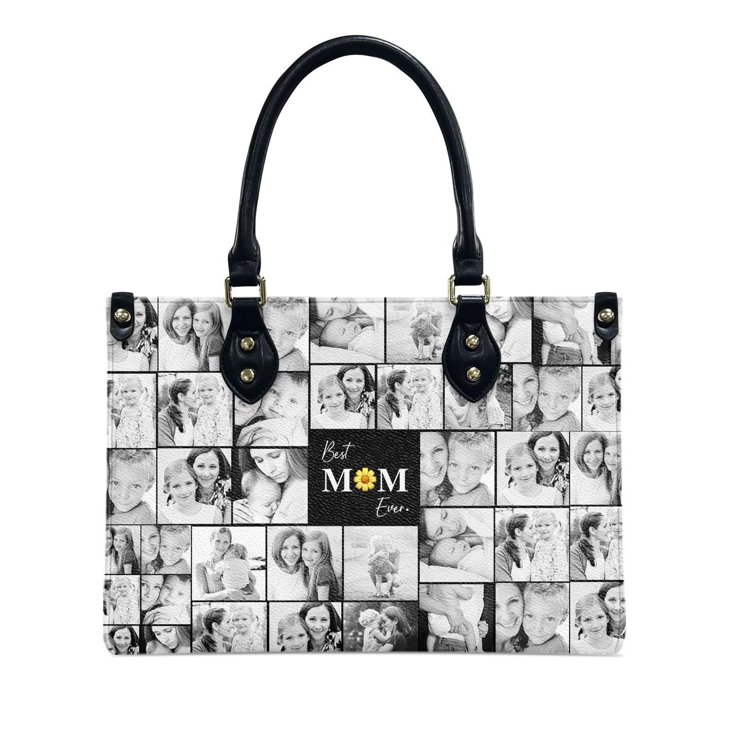 Create Your Own Mom’s Leather Handbag with Ziplock – Photo Collage & Custom Text