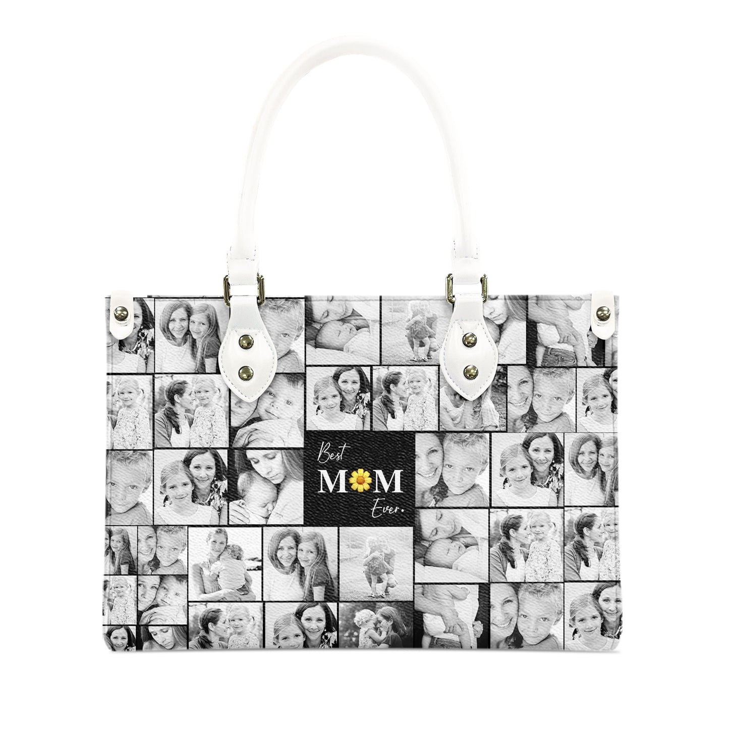 Create Your Own Mom’s Leather Handbag with Ziplock – Photo Collage & Custom Text