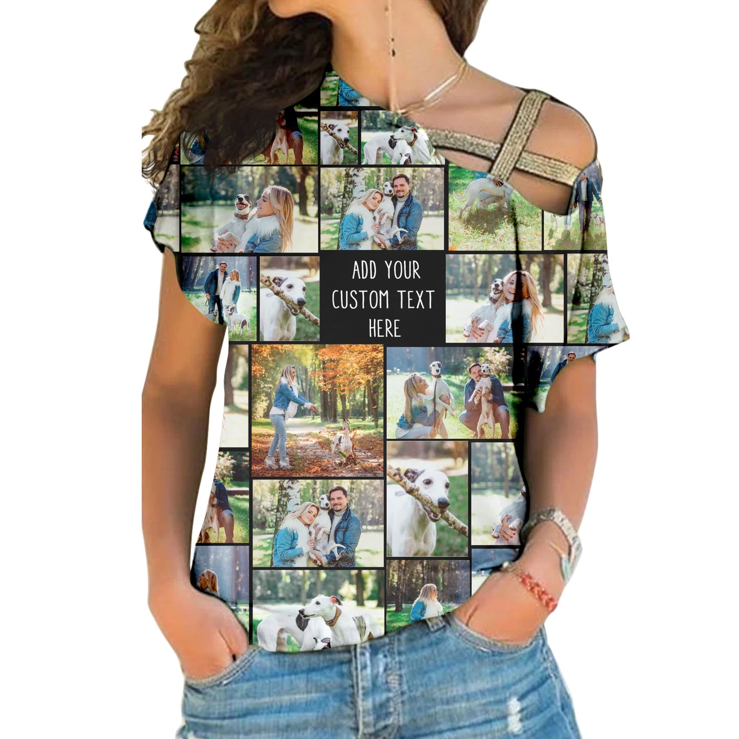Create Your Own Mom’s One Shoulder Shirt – Photo Collage & Custom Text
