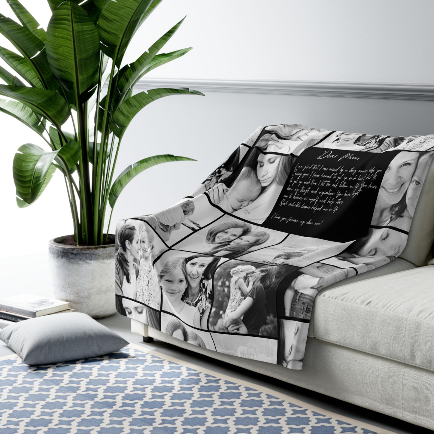 Create Your Own Mom’s Custom Blanket – Photo Collage & Custom Text