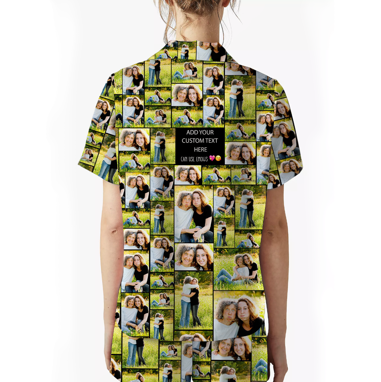 Create Your Own Mom’s AOP Short Satin Pajama Set – Photo Collage & Custom Text