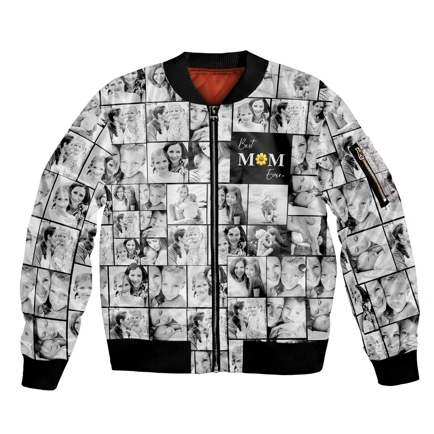 Create Your Own Mom’s AOP Bomber Jacket – Photo Collage & Custom Text