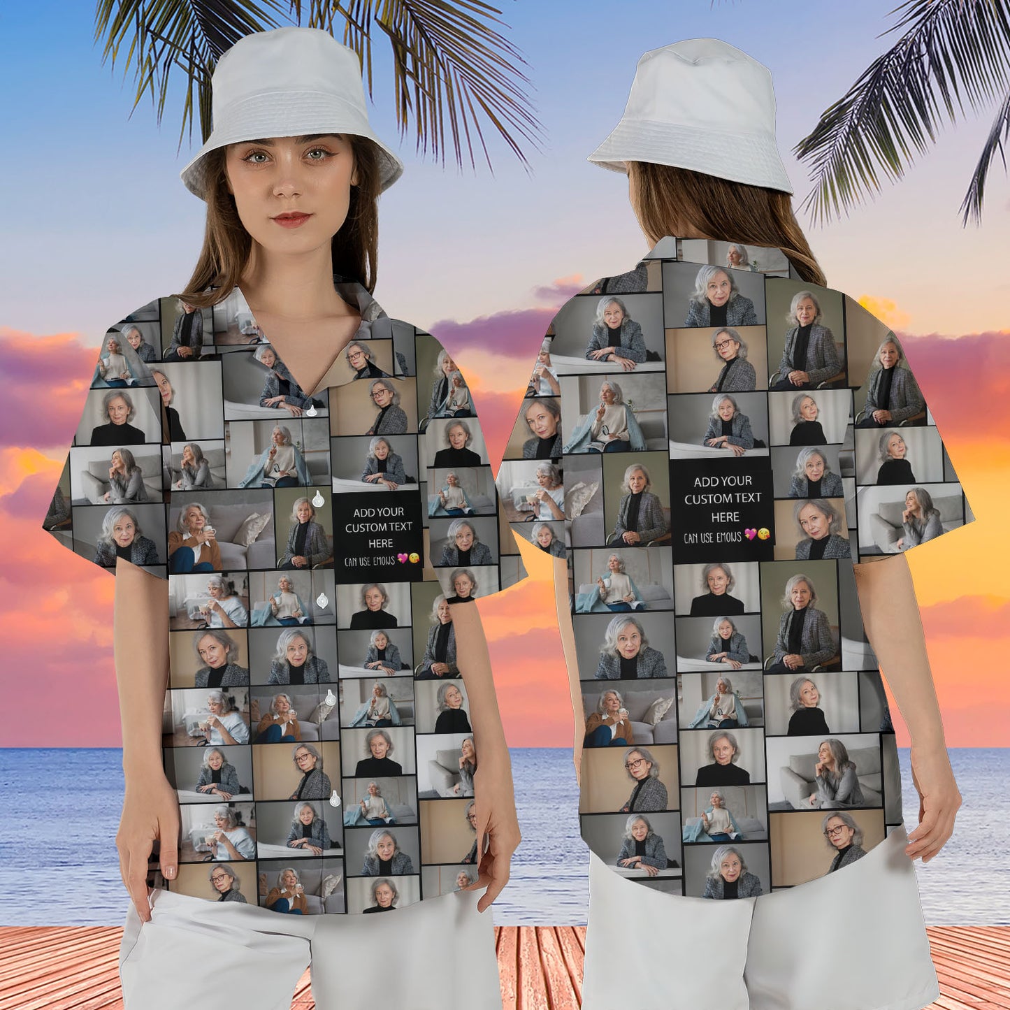 Create Your Own Mom’s Unisex Hawaiian Shirt – Photo Collage & Custom Text
