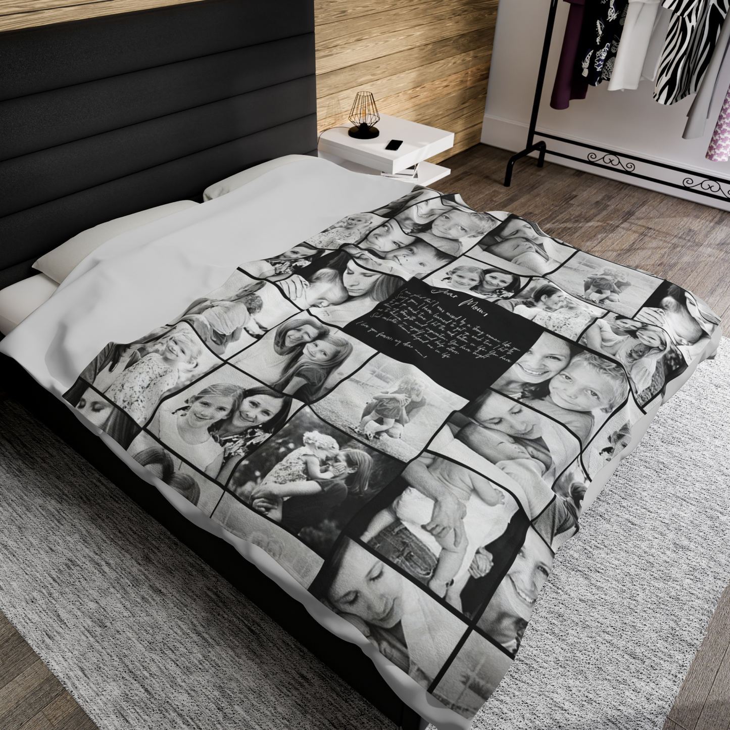 Create Your Own Mom’s Velveteen Plush Blanket – Photo Collage & Custom Text