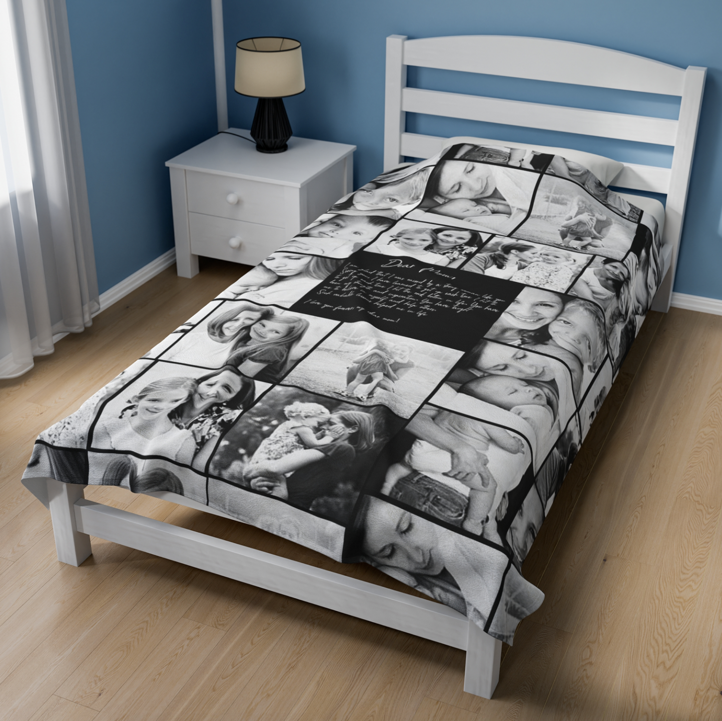 Create Your Own Mom’s Velveteen Plush Blanket – Photo Collage & Custom Text