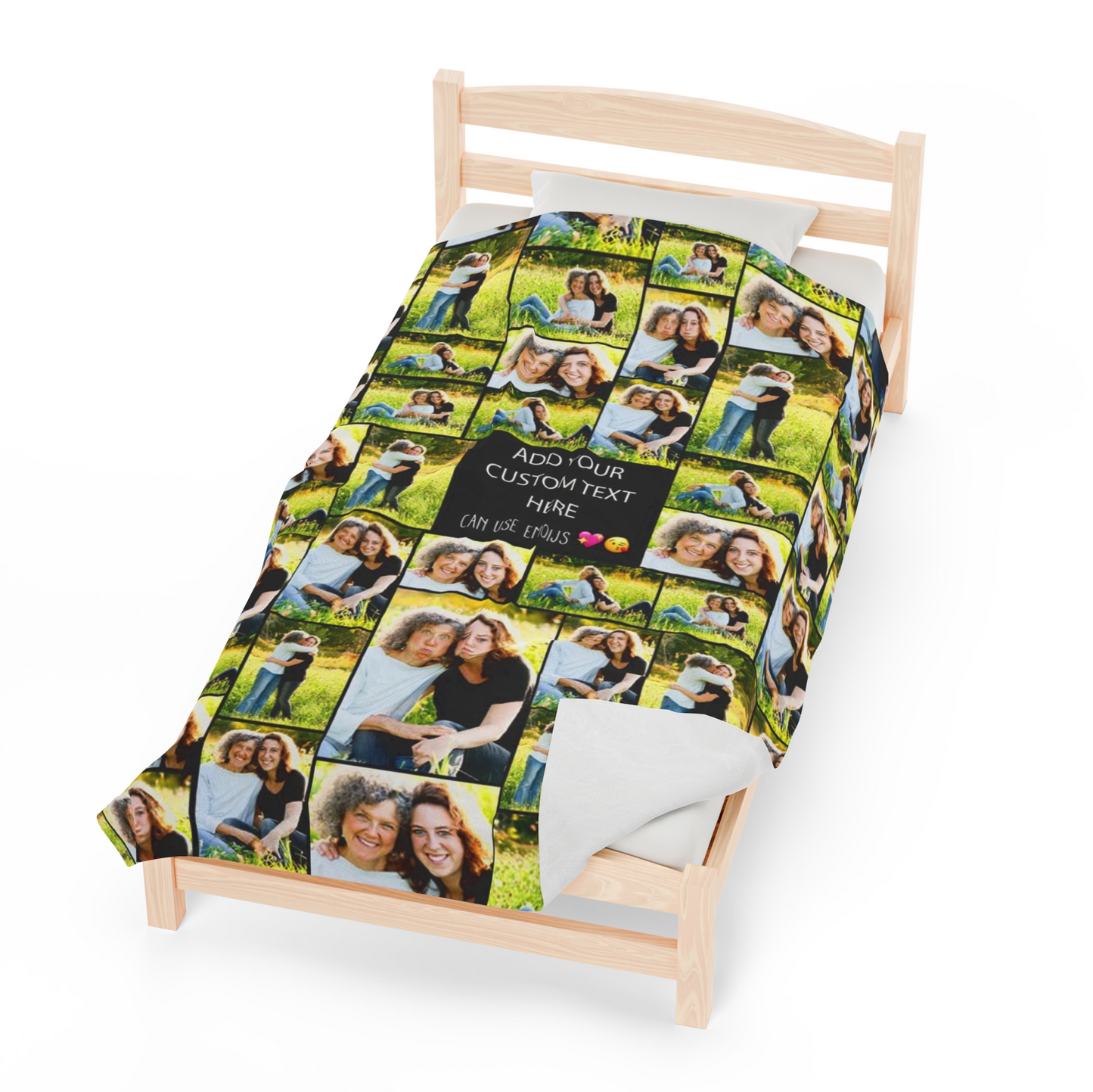 Create Your Own Mom’s Velveteen Plush Blanket – Photo Collage & Custom Text