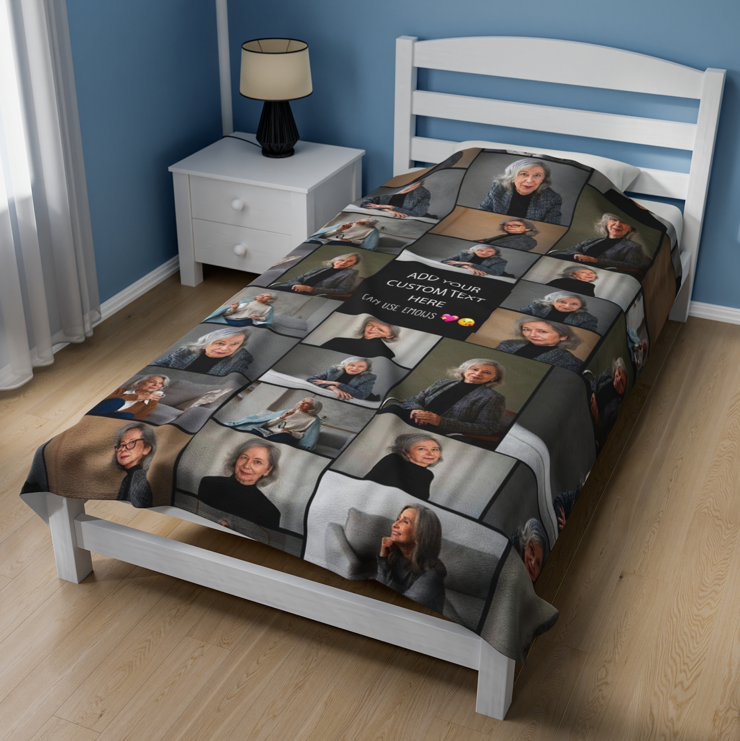 Create Your Own Mom’s Velveteen Plush Blanket – Photo Collage & Custom Text
