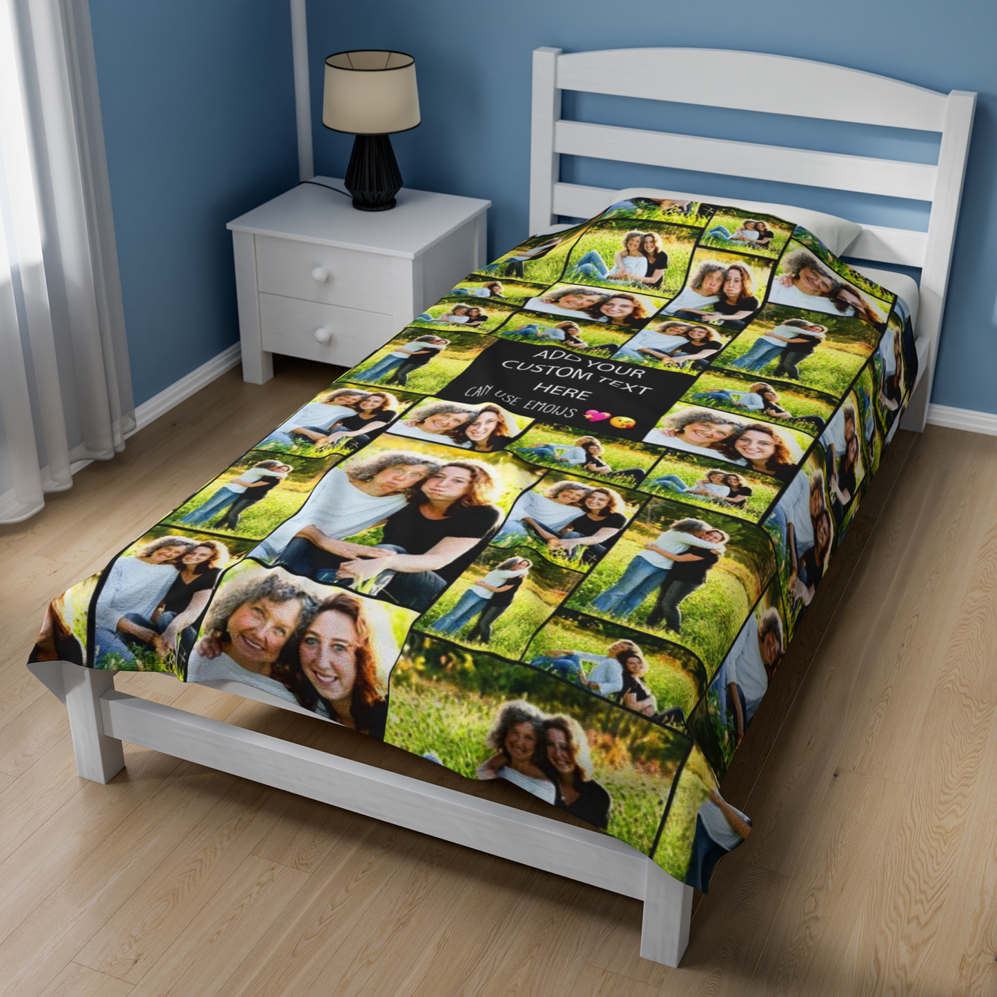 Create Your Own Mom’s Velveteen Plush Blanket – Photo Collage & Custom Text