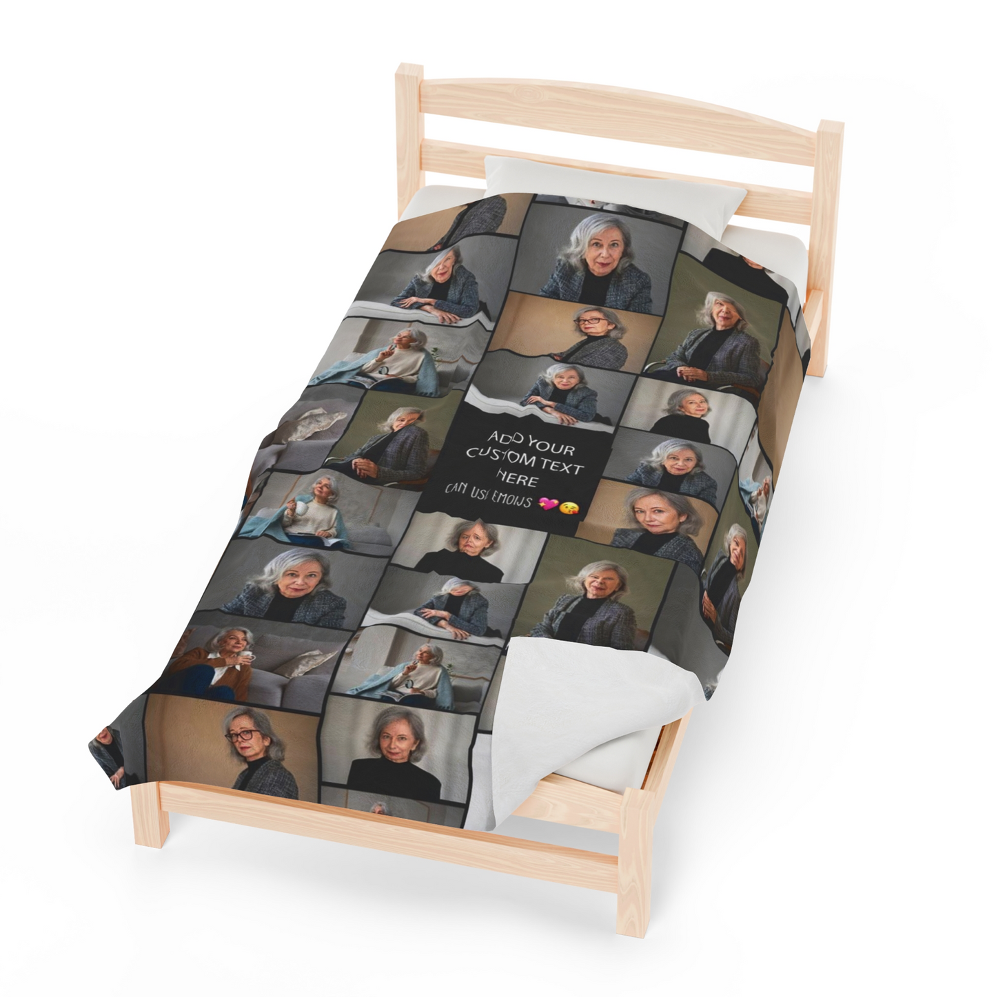 Create Your Own Mom’s Velveteen Plush Blanket – Photo Collage & Custom Text