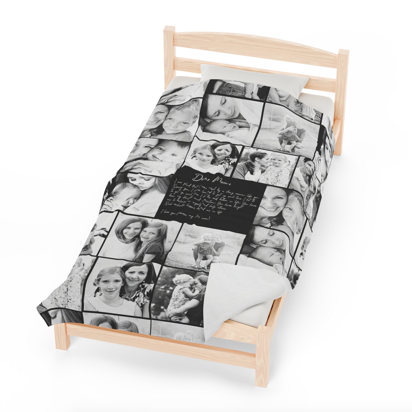 Create Your Own Mom’s Velveteen Plush Blanket – Photo Collage & Custom Text