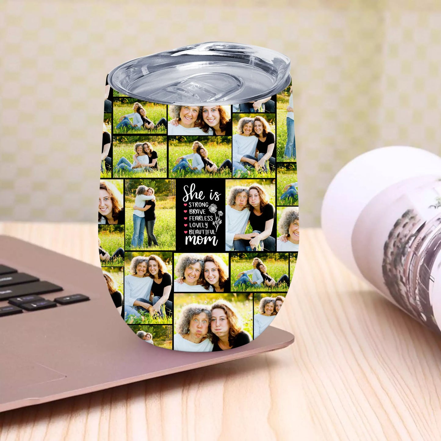 Create Your Own Mom’s Wine Tumbler – Photo Collage & Custom Text