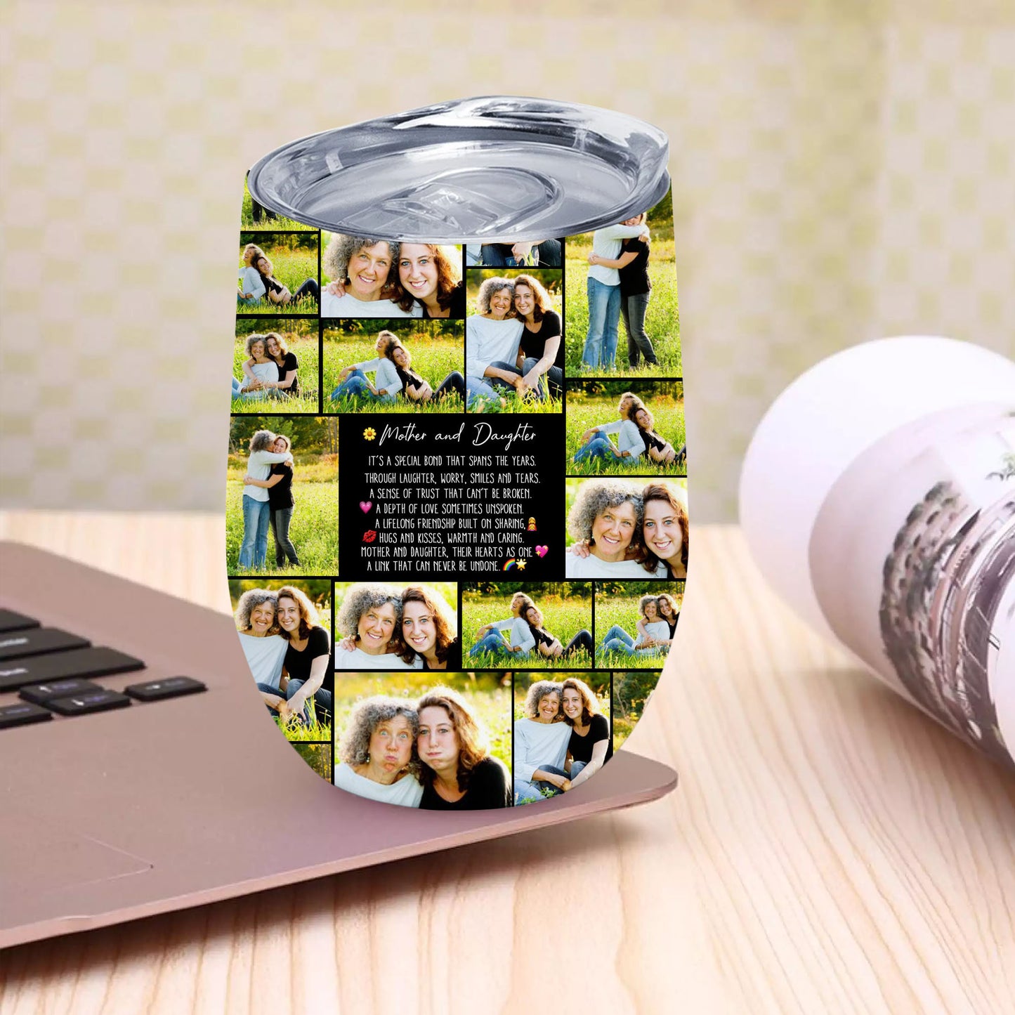 Create Your Own Mom’s Wine Tumbler – Photo Collage & Custom Text