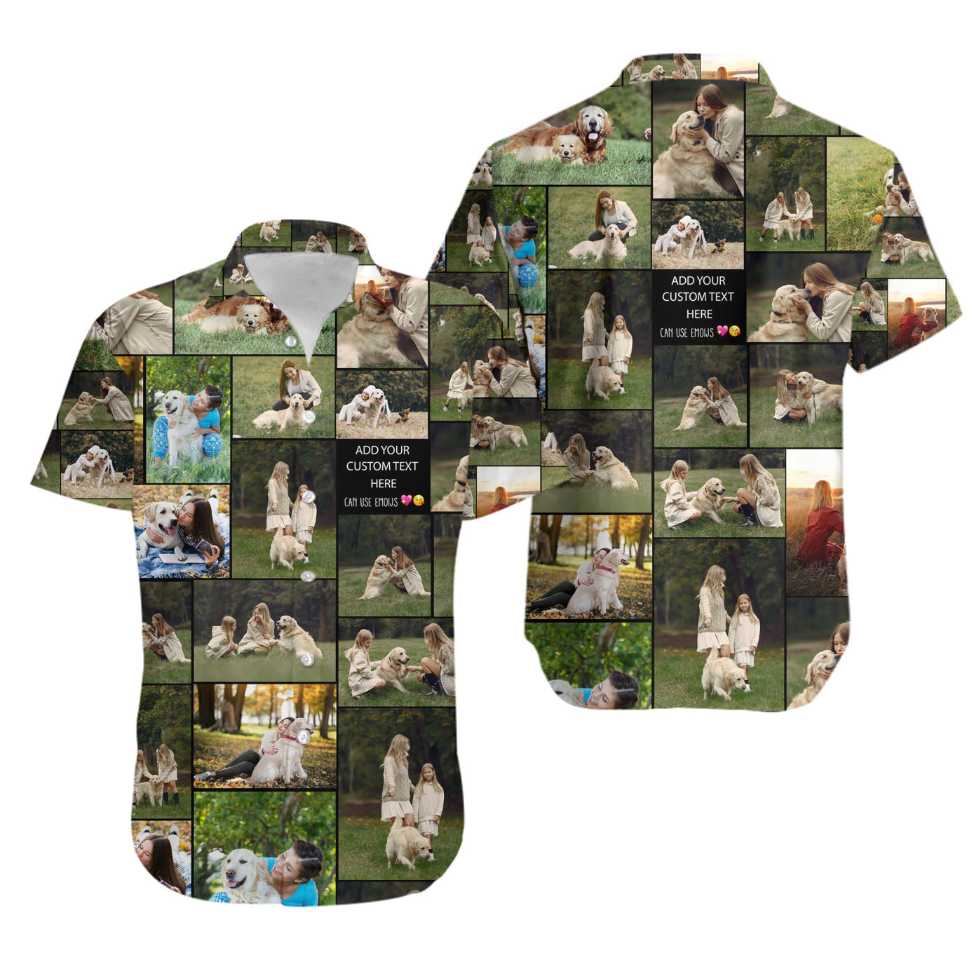 Create a Pet Dog Lovers Gift, Dog Mom Gift with Collage Photo & Text on Unisex Hawaiian Shirt