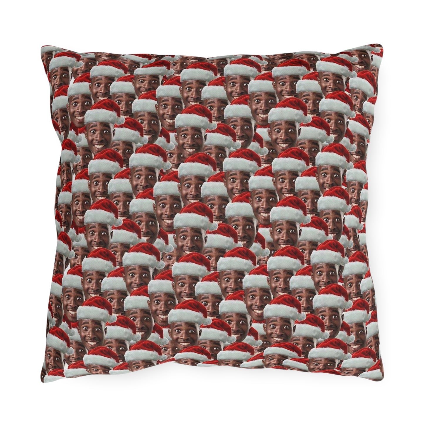 Custom Face Photo on Funny Personalized Christmas Throw Pillow