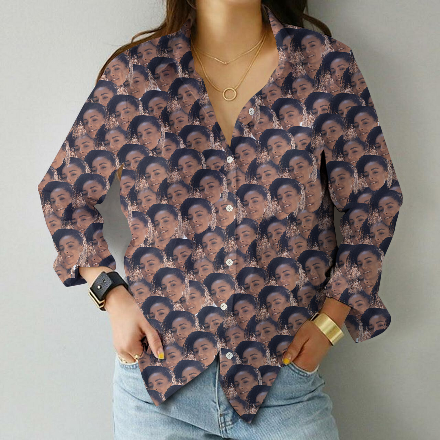 Create a Funny Long Sleeve Hawaiian Shirt with Human or Pet Face on It