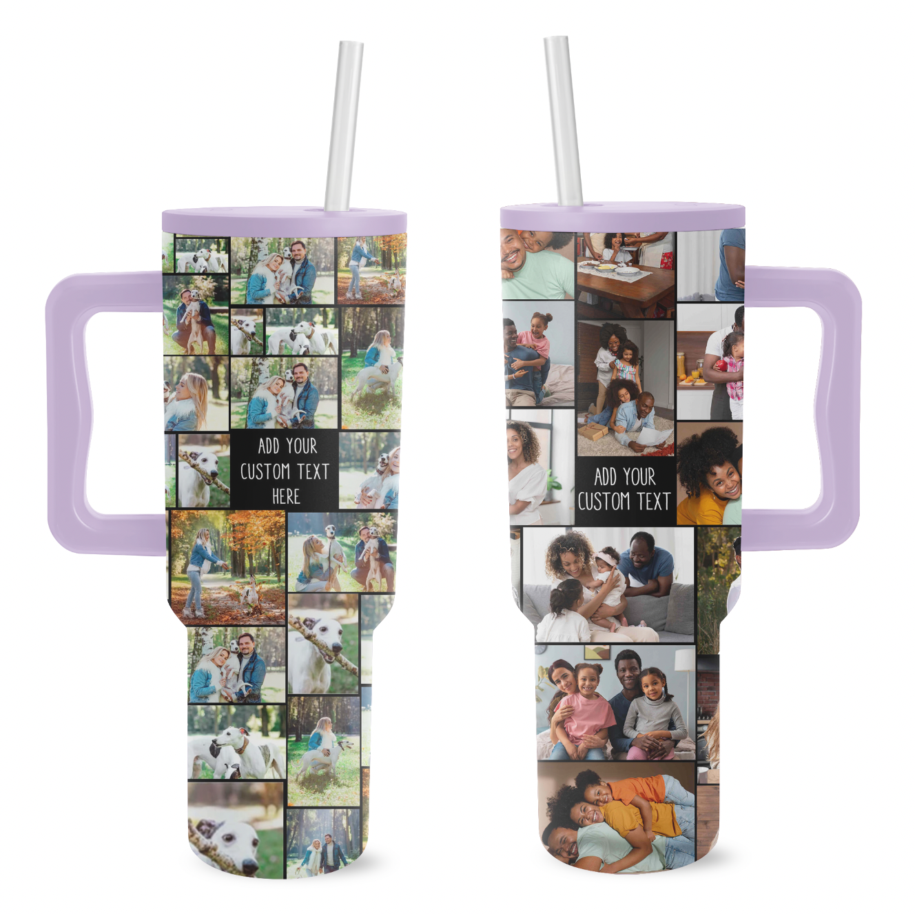 Custom Photo Collage & Text on Personalized 40oz Trek Tumbler