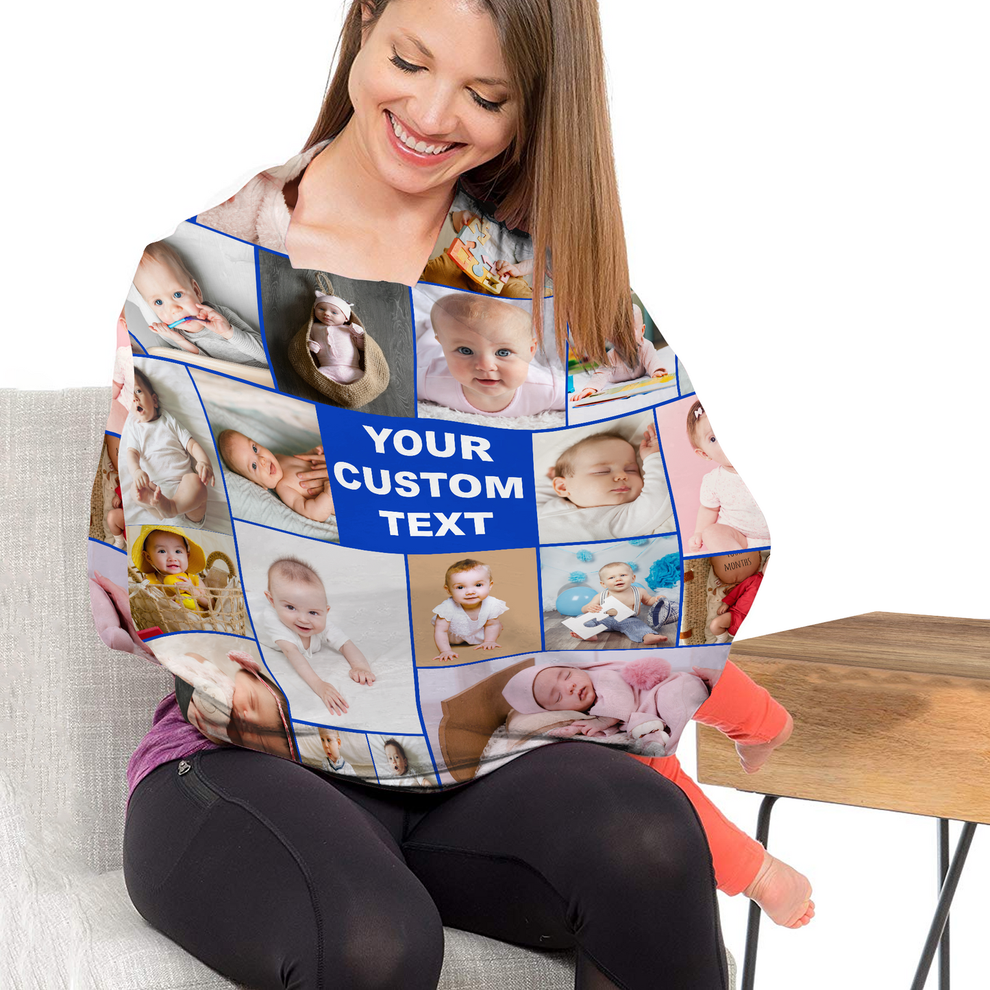 Custom Photo Baby Multi-Use Cover – Create Your Own Baby Multi-Use Cover with Collage Photo & Text