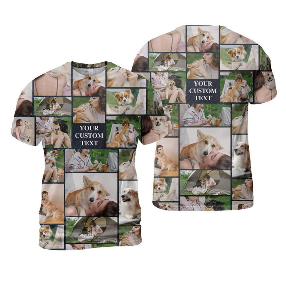 Create Your Own Galaxy T-Shirt with Photo Collage & Text – Custom Shirt for Family, Friends or Couples