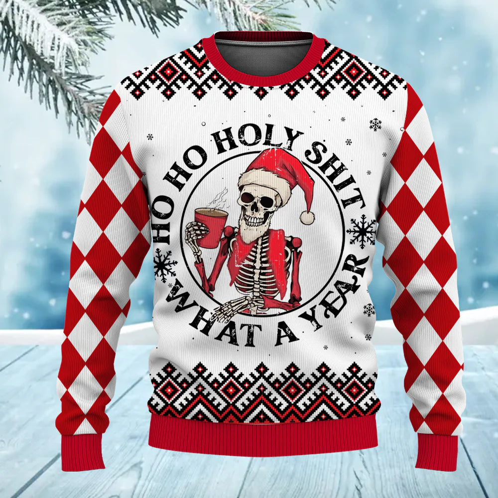 Christmas Santa Claus Skull Ugly Sweater for Adult & Kids