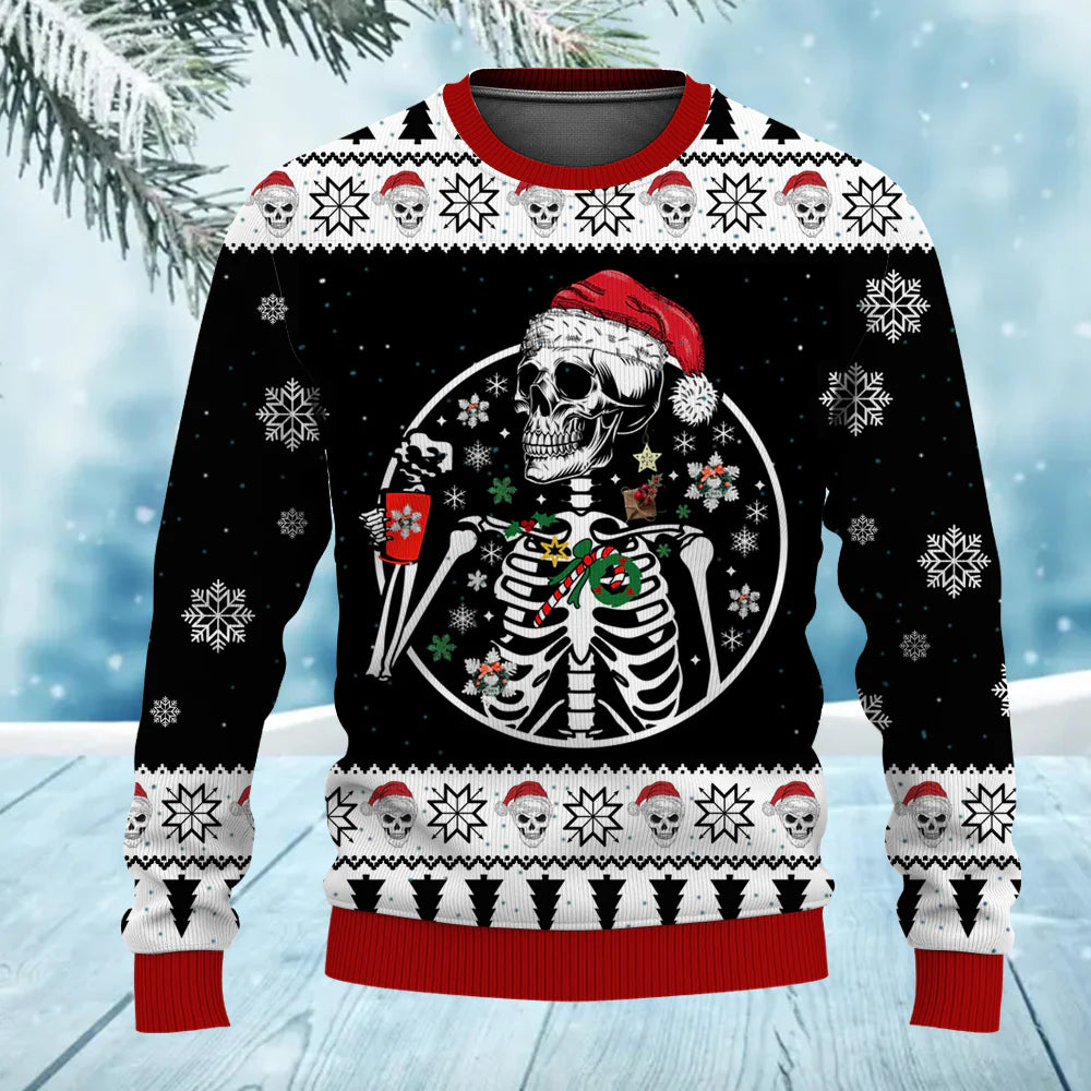 Christmas Santa Claus Skull Ugly Sweater for Adult & Kids