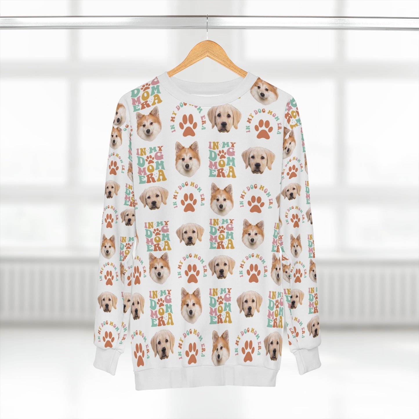 In My Dog Mom Era Funny Dog Mom Personalized Sweatshirt with Dog Face