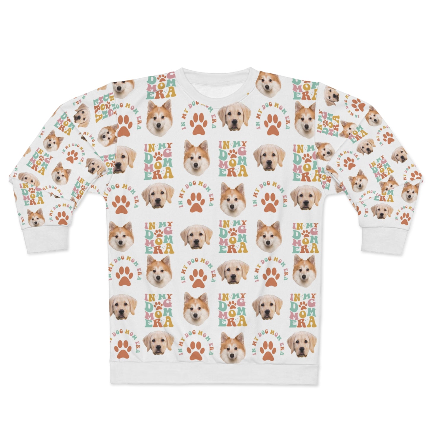 In My Dog Mom Era Funny Dog Mom Personalized Sweatshirt with Dog Face