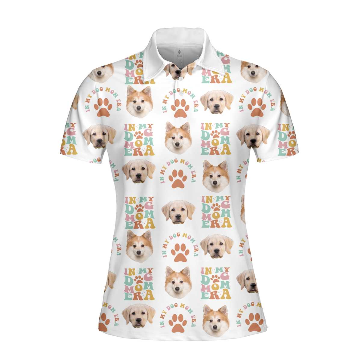 In My Dog Mom Era Funny Dog Mom Personalized Women Polo Shirt with Dog Face
