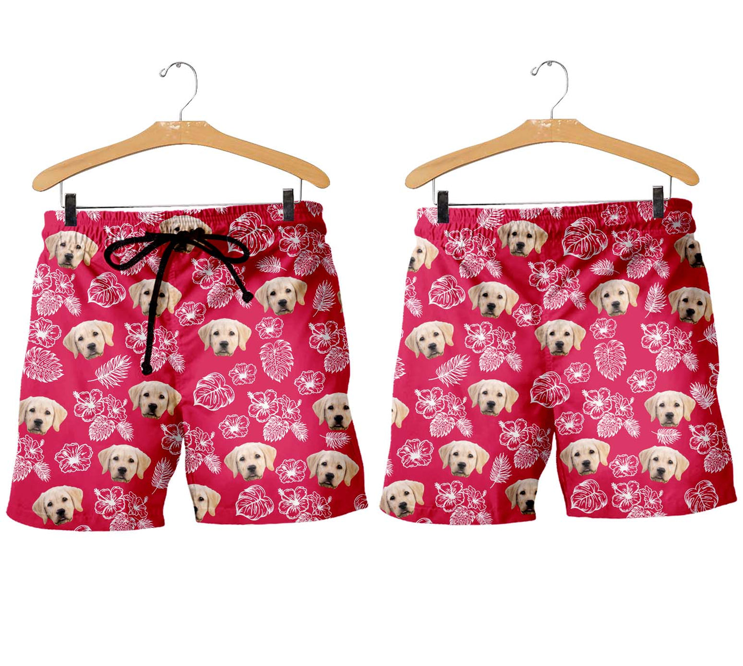 Personalized Tropical Shorts for Men with Pet or Human Face on it
