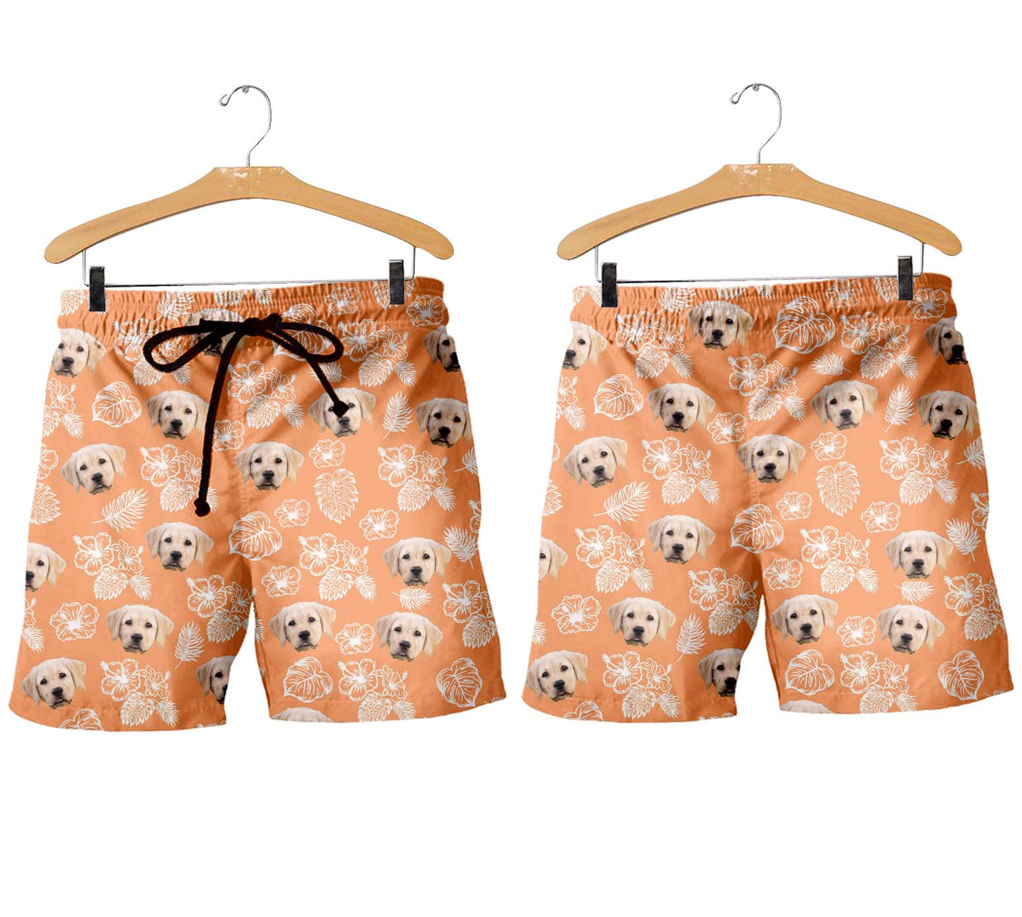 Personalized Tropical Shorts for Men with Pet or Human Face on it
