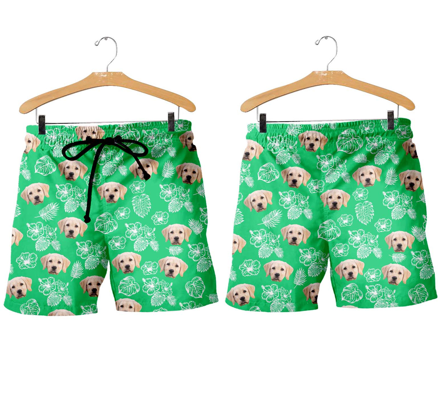 Personalized Tropical Shorts for Men with Pet or Human Face on it