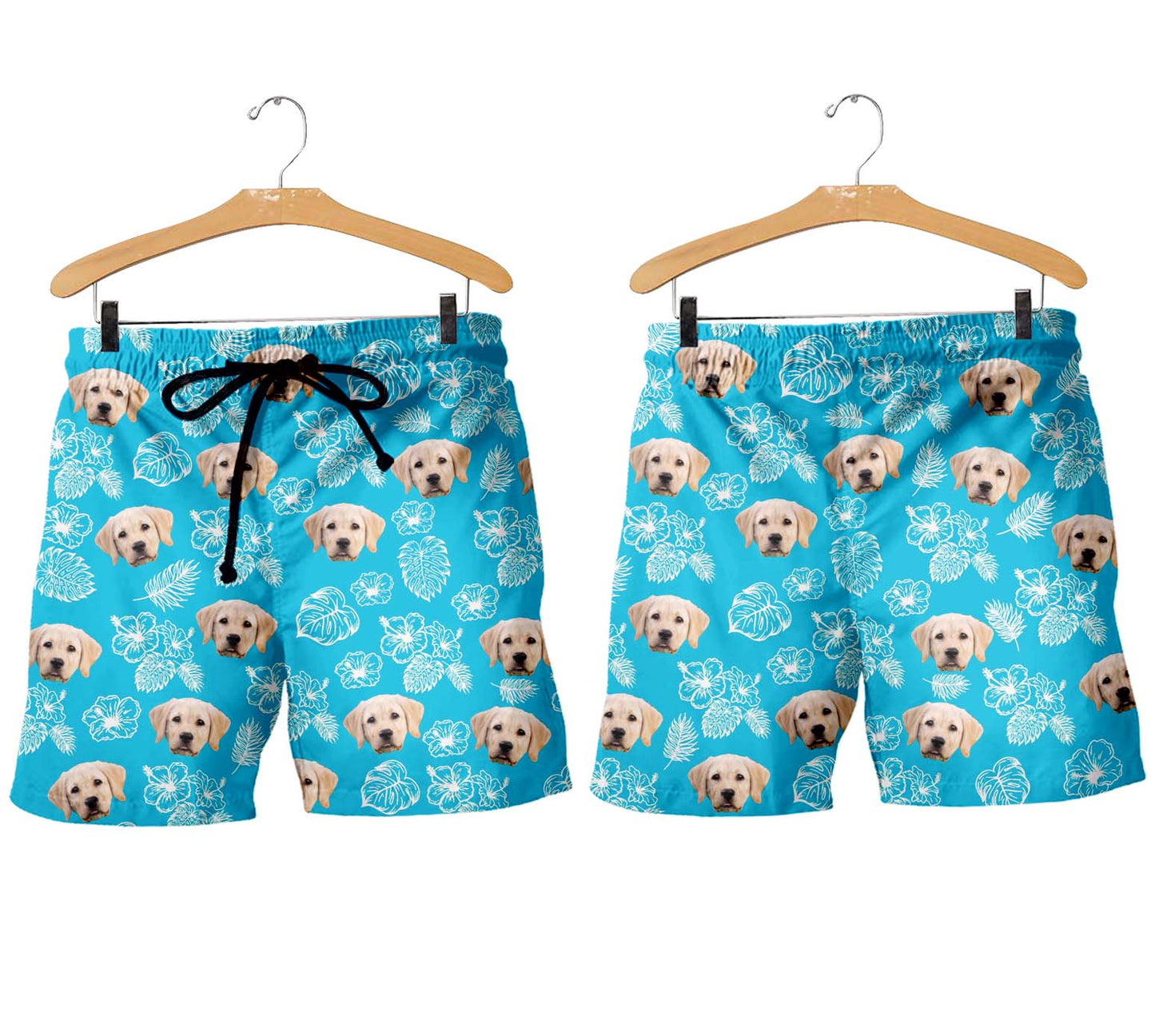 Personalized Tropical Shorts for Men with Pet or Human Face on it