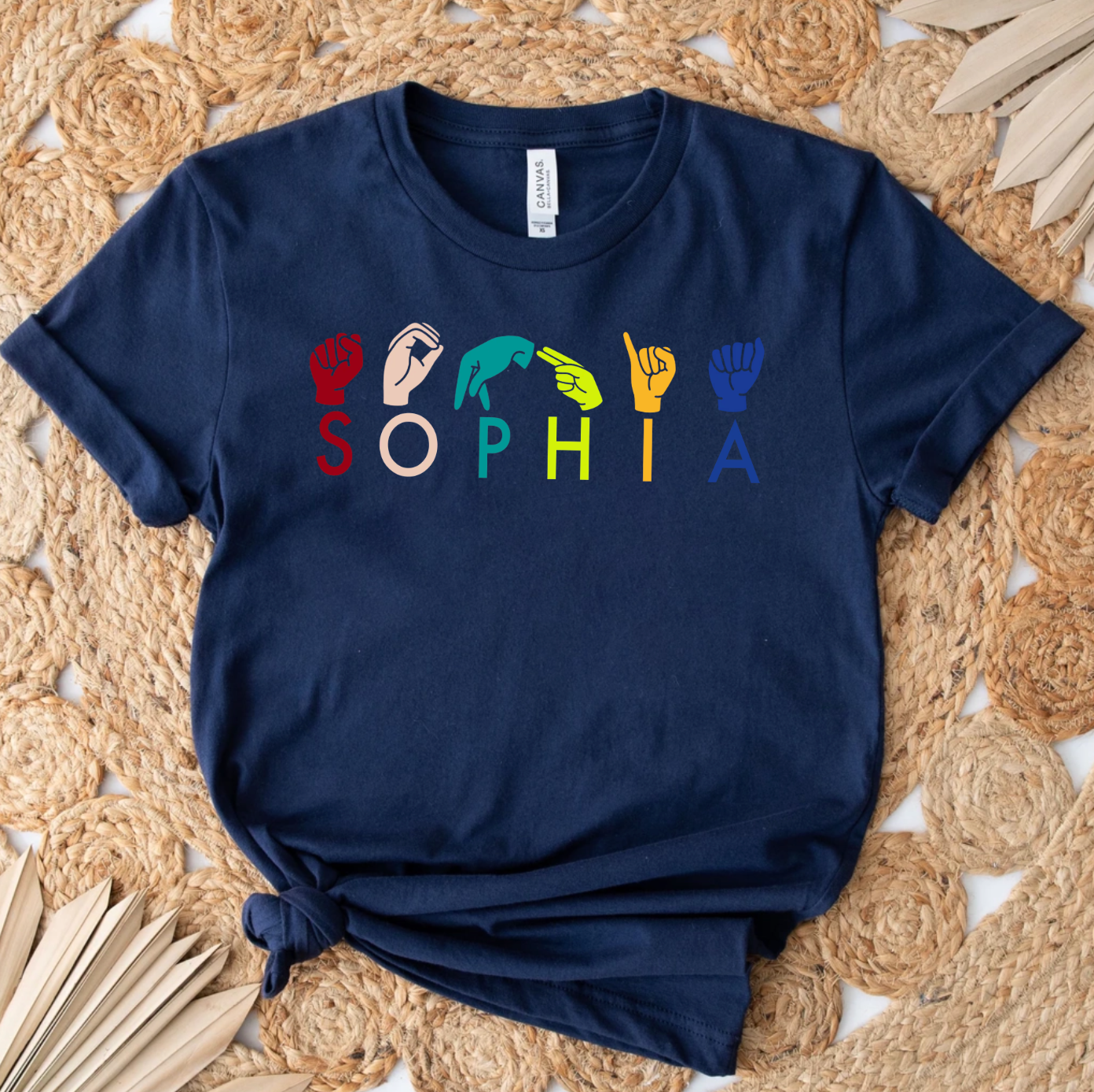 Personalized ASL American Sign Language T-Shirt – Custom Name ASL Tee