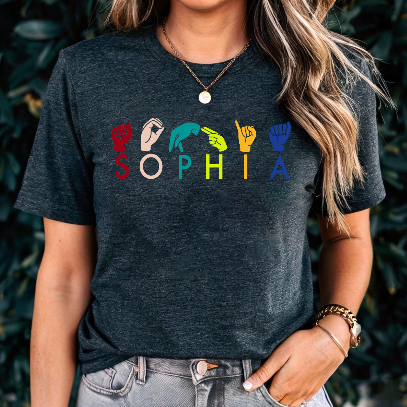 Personalized ASL American Sign Language T-Shirt – Custom Name ASL Tee