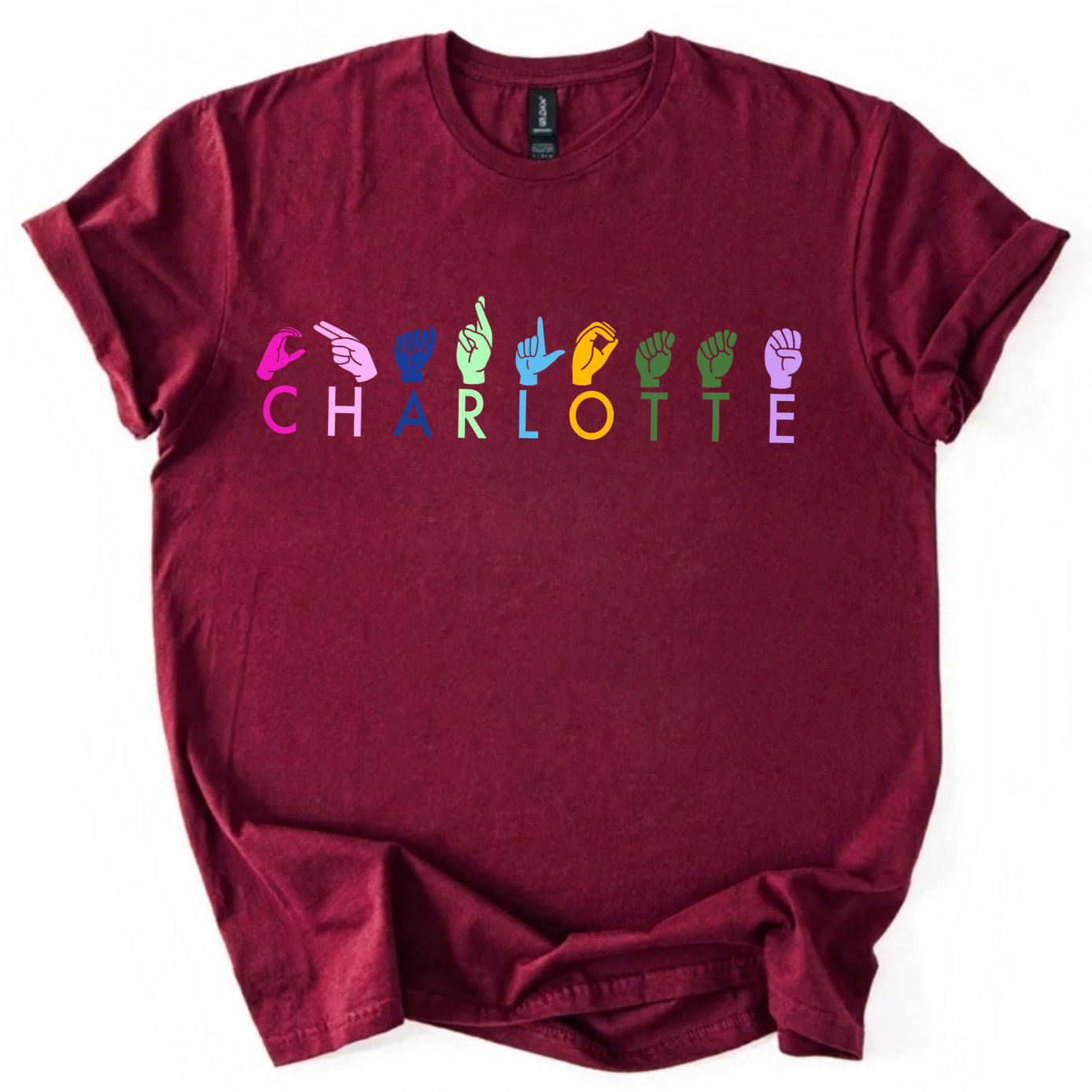 Personalized ASL American Sign Language T-Shirt – Custom Name ASL Tee