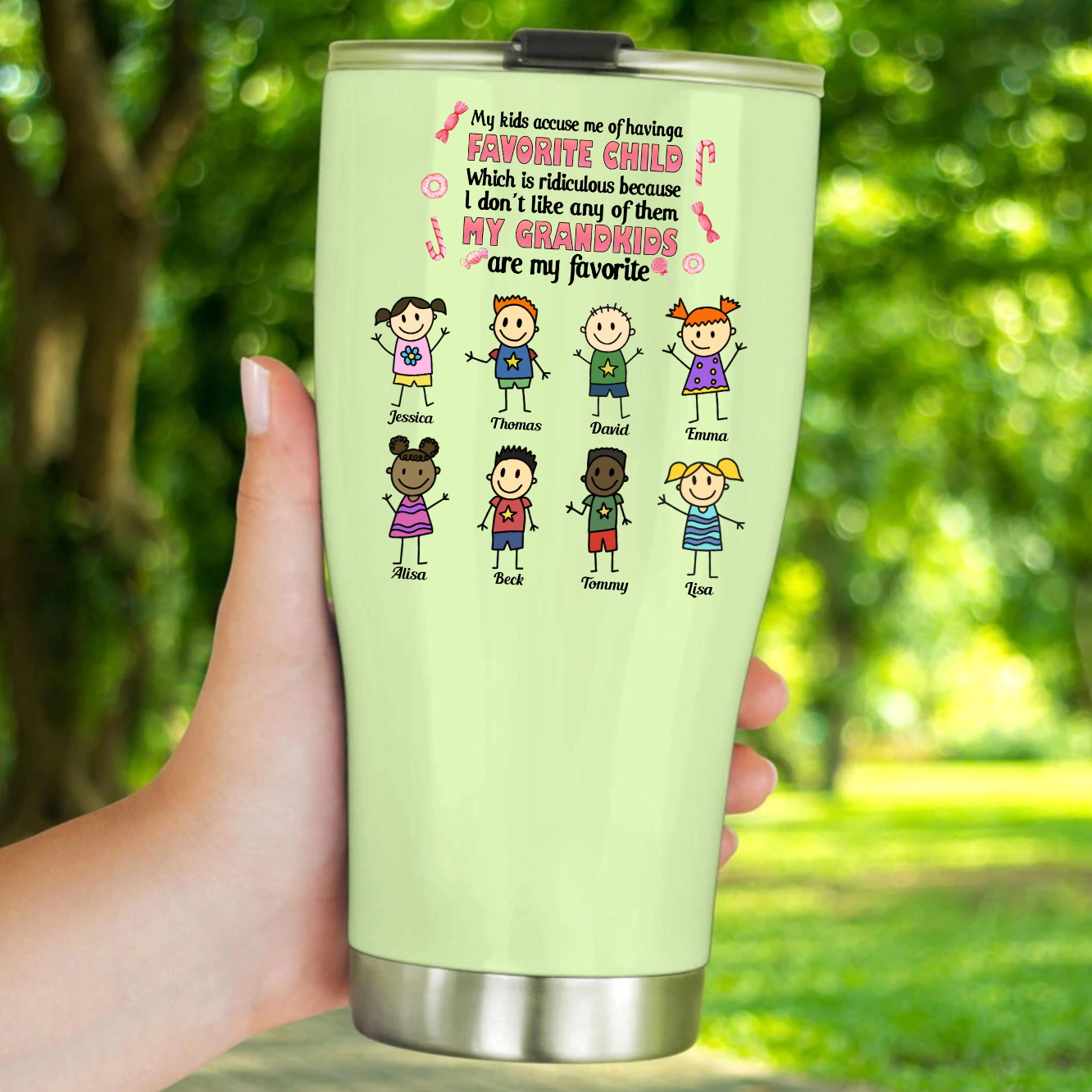 Funny Grandma Gift My Kids Accuse Me Of Having A Favorite Child 30oz Tumbler