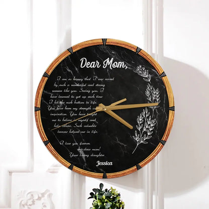 Gift for Mom Letter From Daughter Personalized Wooden Clock