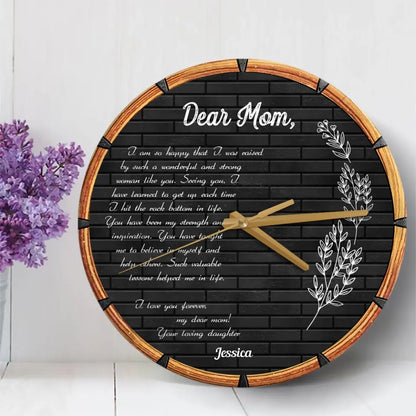 Gift for Mom Letter From Daughter Personalized Wooden Clock