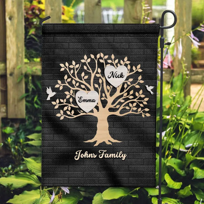 Gift for Family Tree with Name on Garden Flag