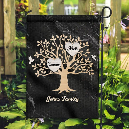 Gift for Family Tree with Name on Garden Flag