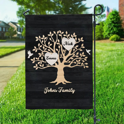 Gift for Family Tree with Name on Garden Flag