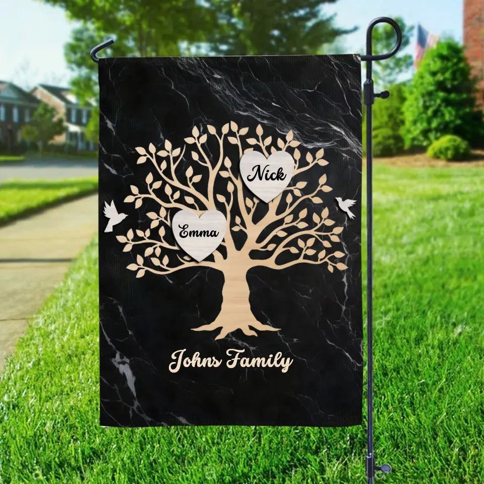 Gift for Family Tree with Name on Garden Flag